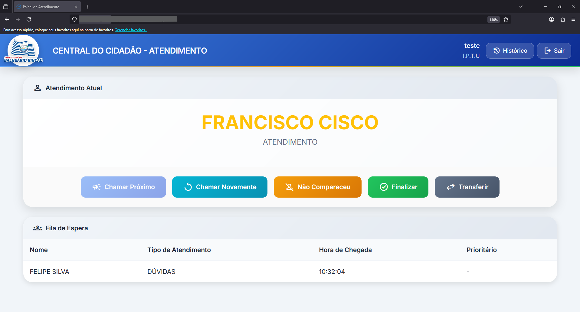 Sistema de Chamados com Painel de TV